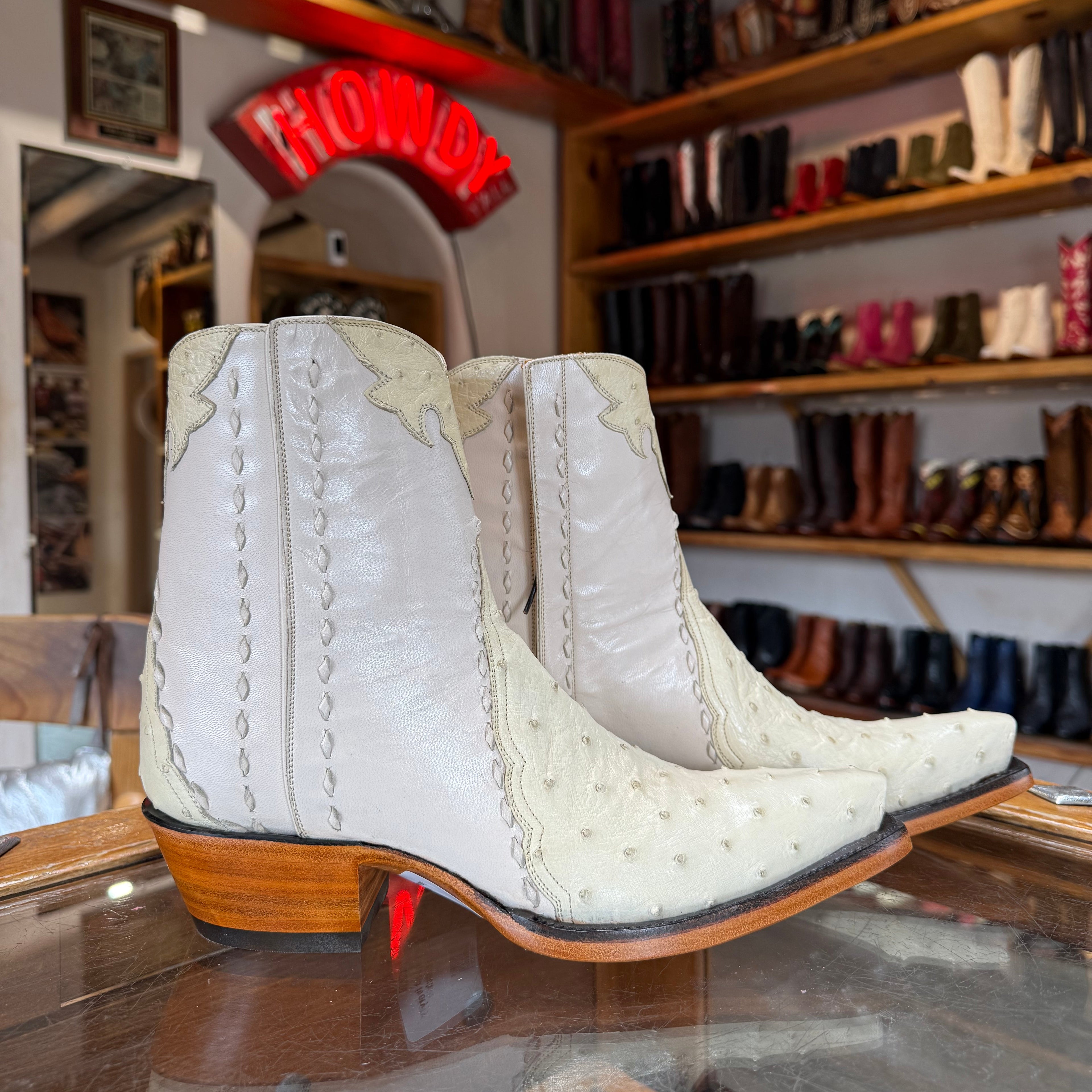 Ostrich Ankle Zipper - Ivory/Shell - Back at the Ranch