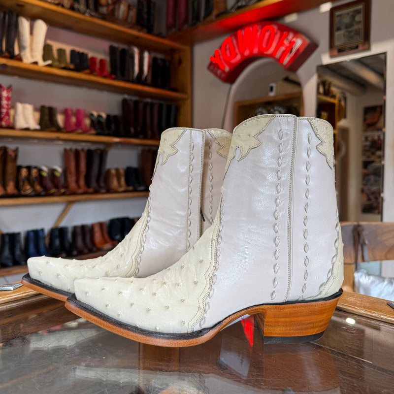 Ostrich Ankle Zipper - Ivory/Shell - Back at the Ranch