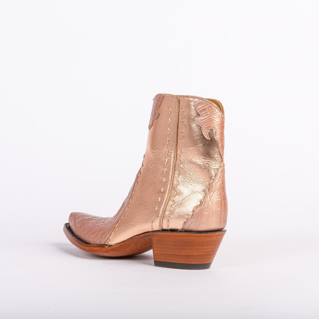 American Alligator Ankle Zipper - Rose Gold - Back at the Ranch