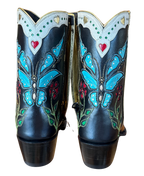 Madam Butterfly Ankle Zipper - Black/Turquoise - Back at the Ranch