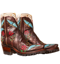 Madam Butterfly Ankle Zipper with Lug - Brown/Turquoise - Back at the Ranch