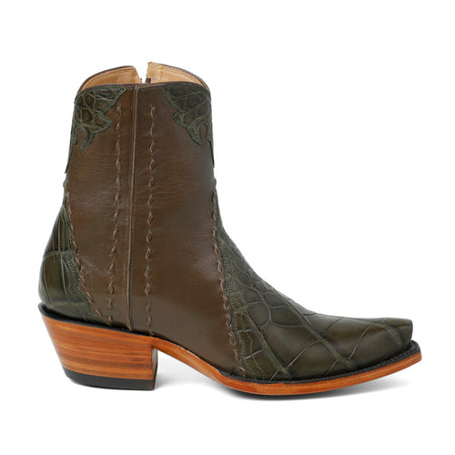Crocodile Ankle Zipper- Loden Green - Back at the Ranch