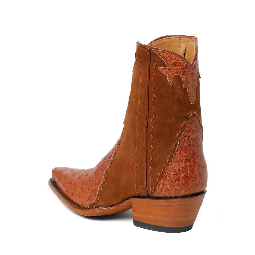 Ostrich Ankle Zipper - Brandy - Back at the Ranch
