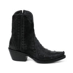 Ostrich Ankle Zipper - Black - Back at the Ranch
