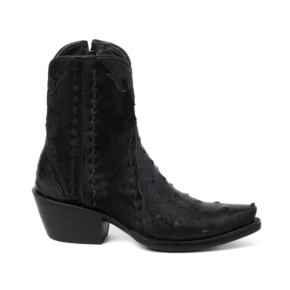 Ostrich Ankle Zipper - Black - Back at the Ranch