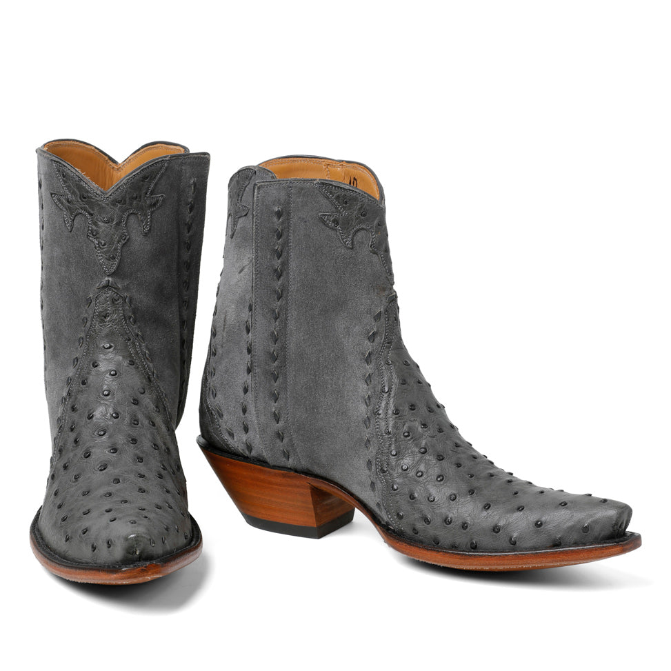 Ostrich Ankle Zipper - Anthracite - Back at the Ranch