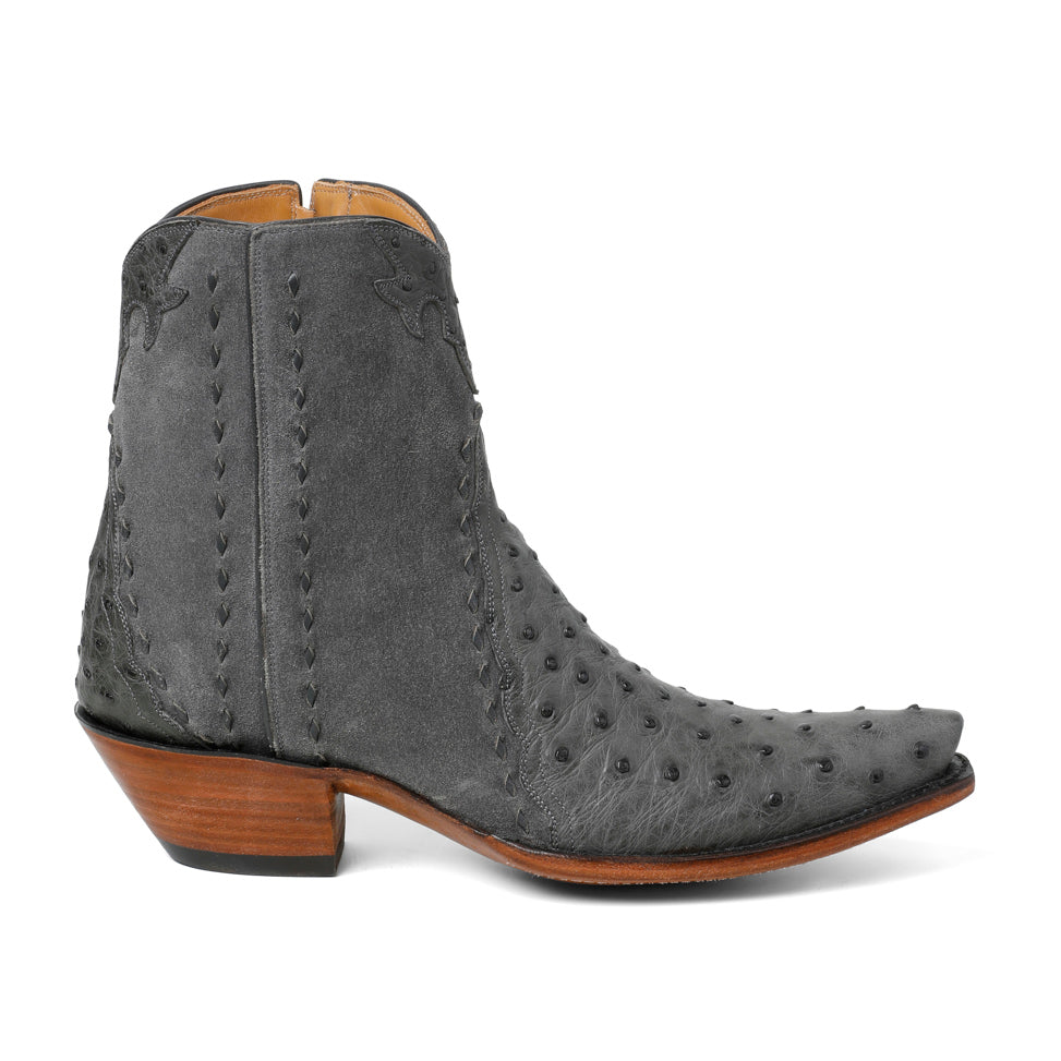 Ostrich Ankle Zipper - Anthracite - Back at the Ranch