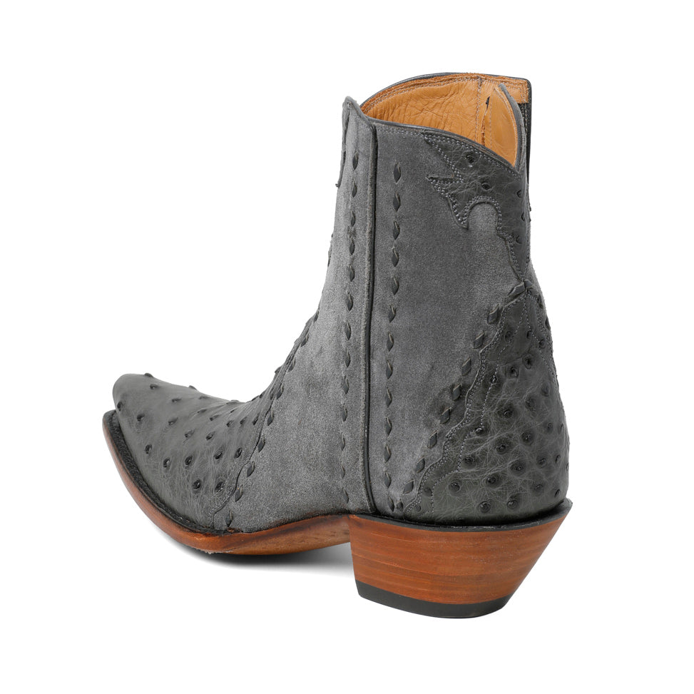 Ostrich Ankle Zipper - Anthracite - Back at the Ranch