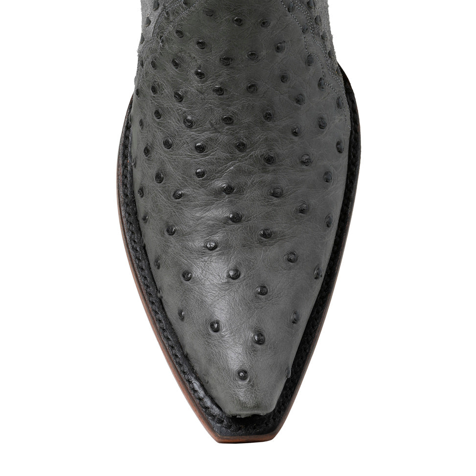 Ostrich Ankle Zipper - Anthracite - Back at the Ranch