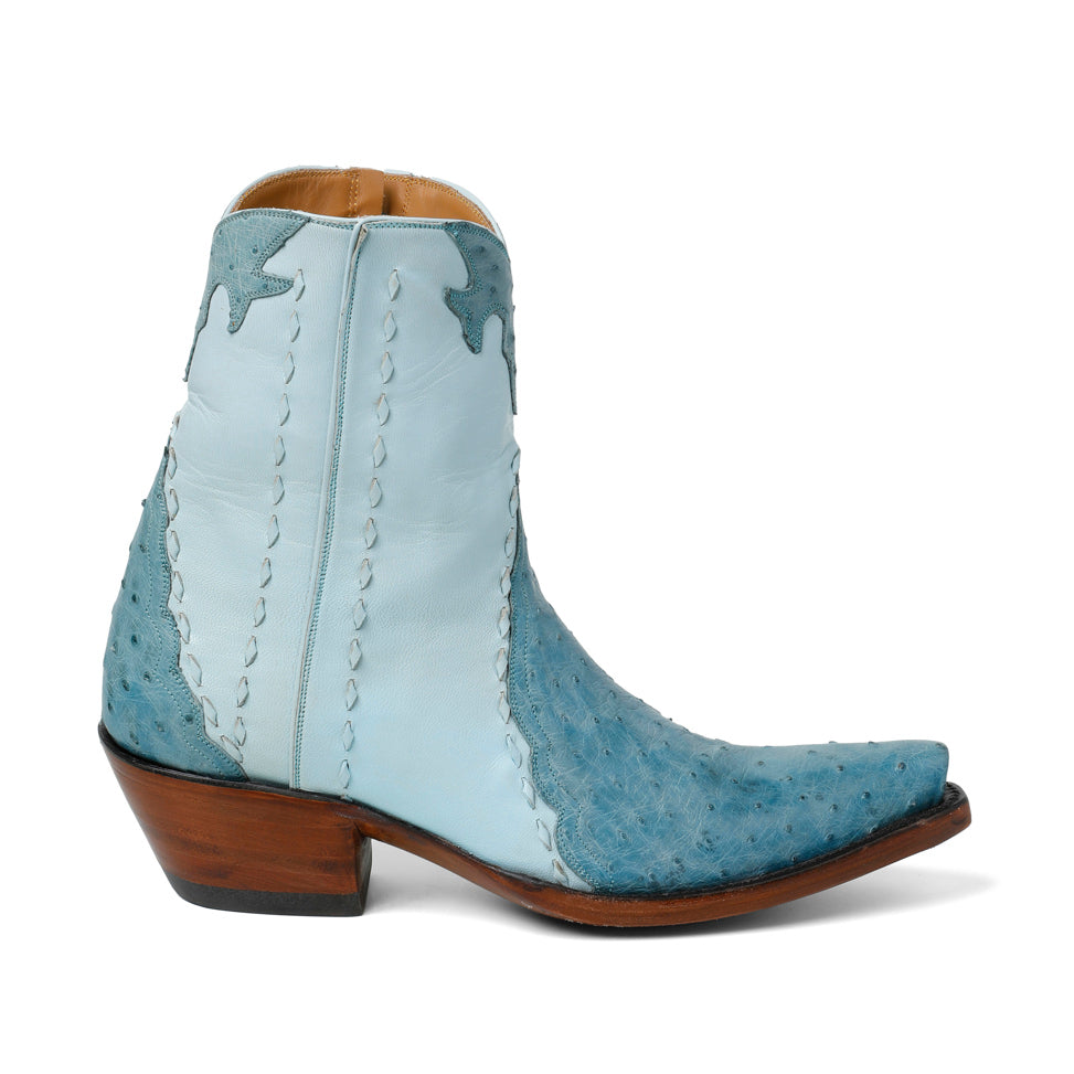 Ostrich Ankle Zipper - Sky Blue - Back at the Ranch