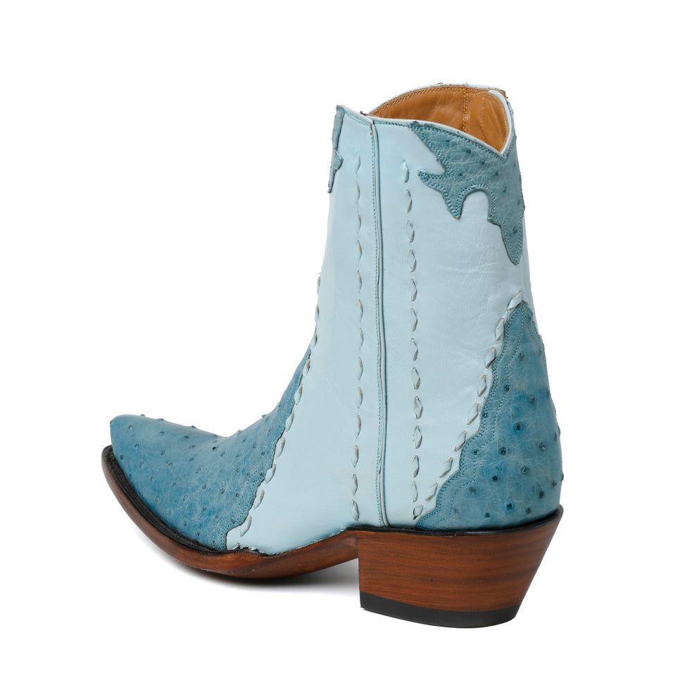 Ostrich Ankle Zipper - Sky Blue - Back at the Ranch