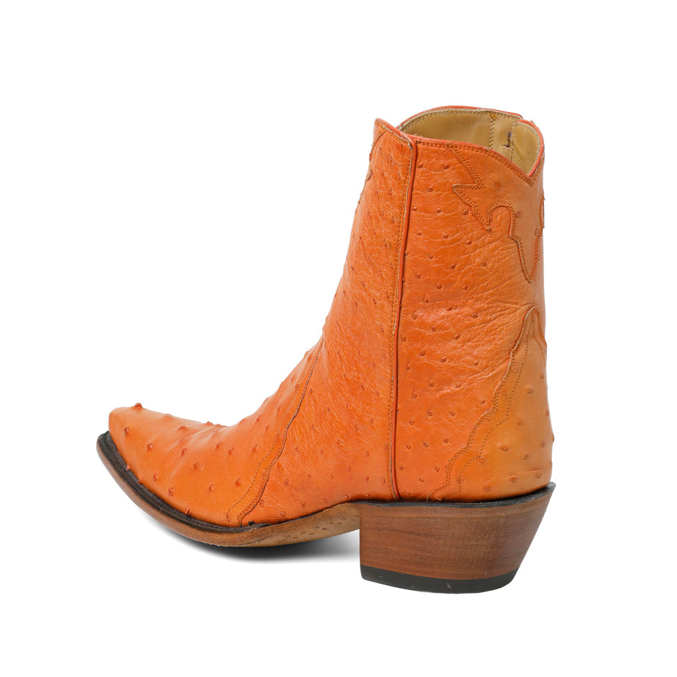 Ostrich Ankle Zipper - Tangerine - Back at the Ranch