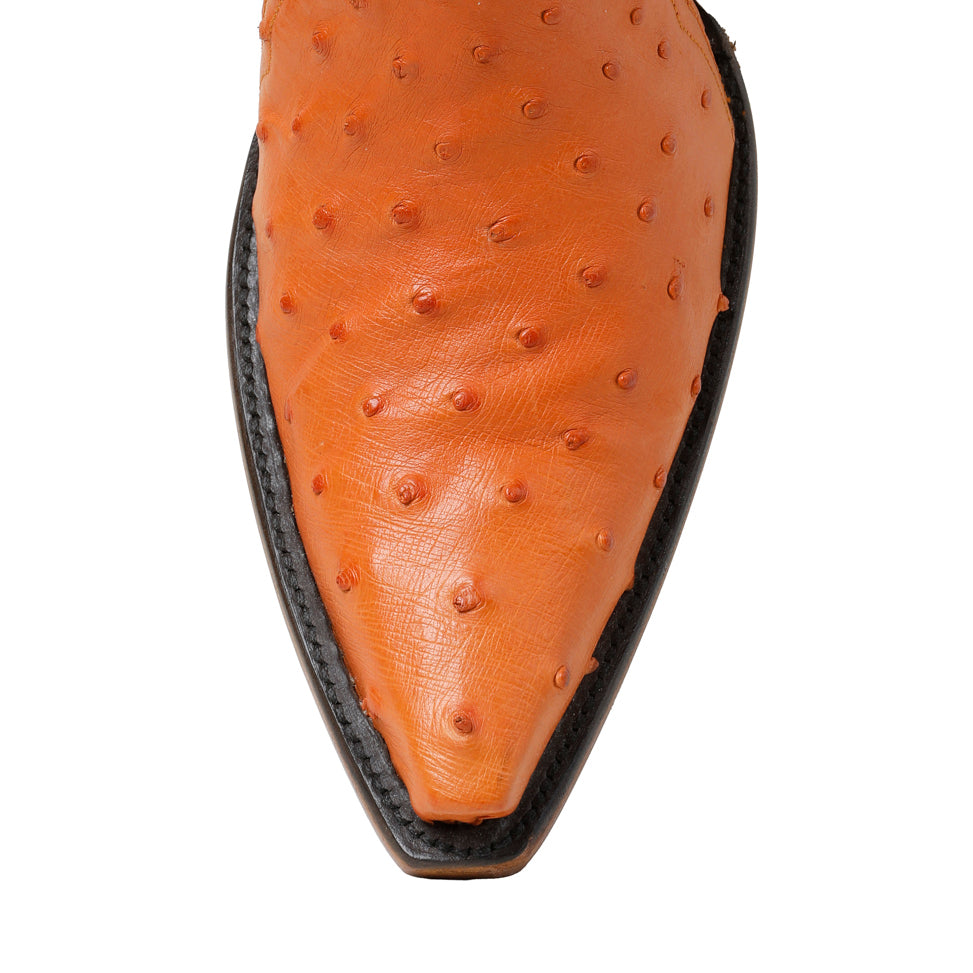 Ostrich Ankle Zipper - Tangerine - Back at the Ranch