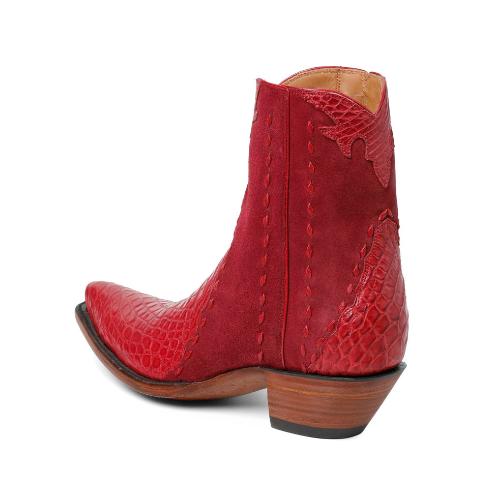 Crocodile Ankle Zipper - Red