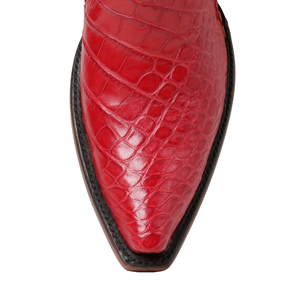 Crocodile Ankle Zipper - Red