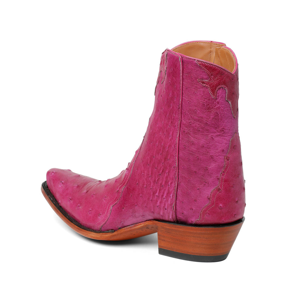Ostrich Ankle Zipper- Magenta - Back at the Ranch