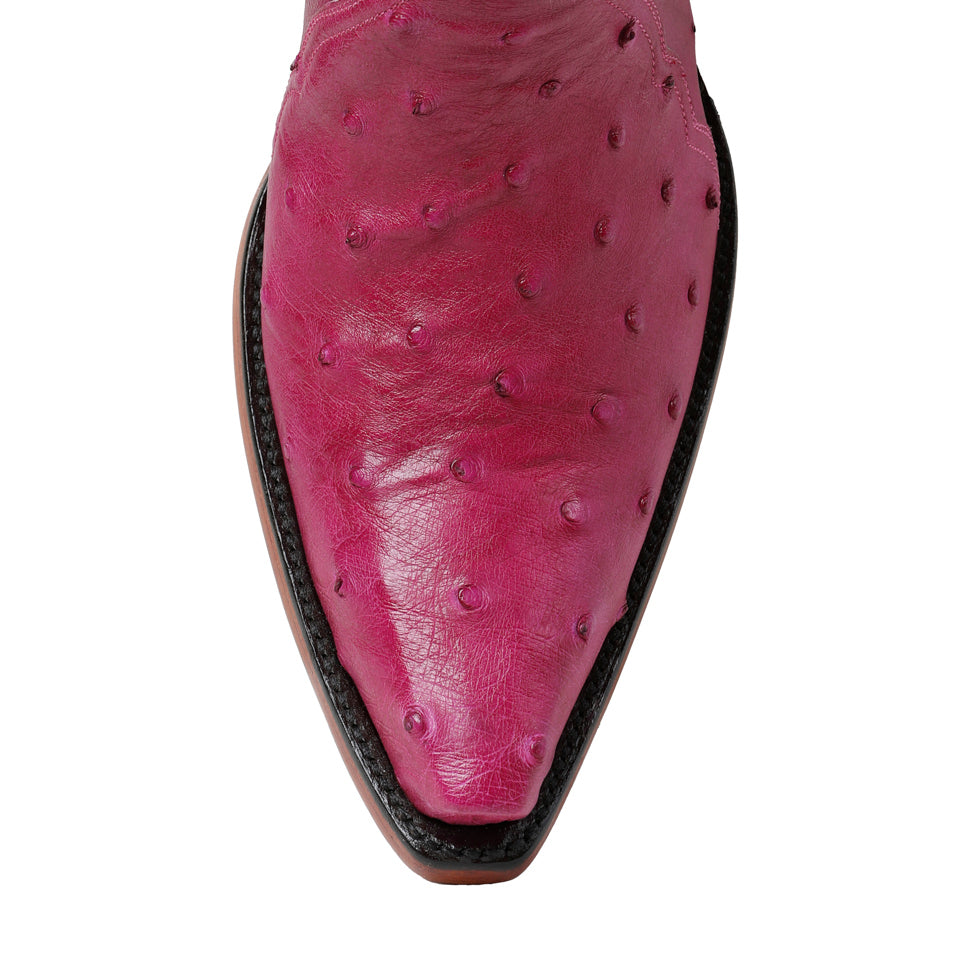 Ostrich Ankle Zipper- Magenta - Back at the Ranch