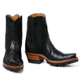 Crocodile Ankle Zipper With Lug - Black - Back at the Ranch
