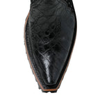 Crocodile Ankle Zipper With Lug - Black - Back at the Ranch