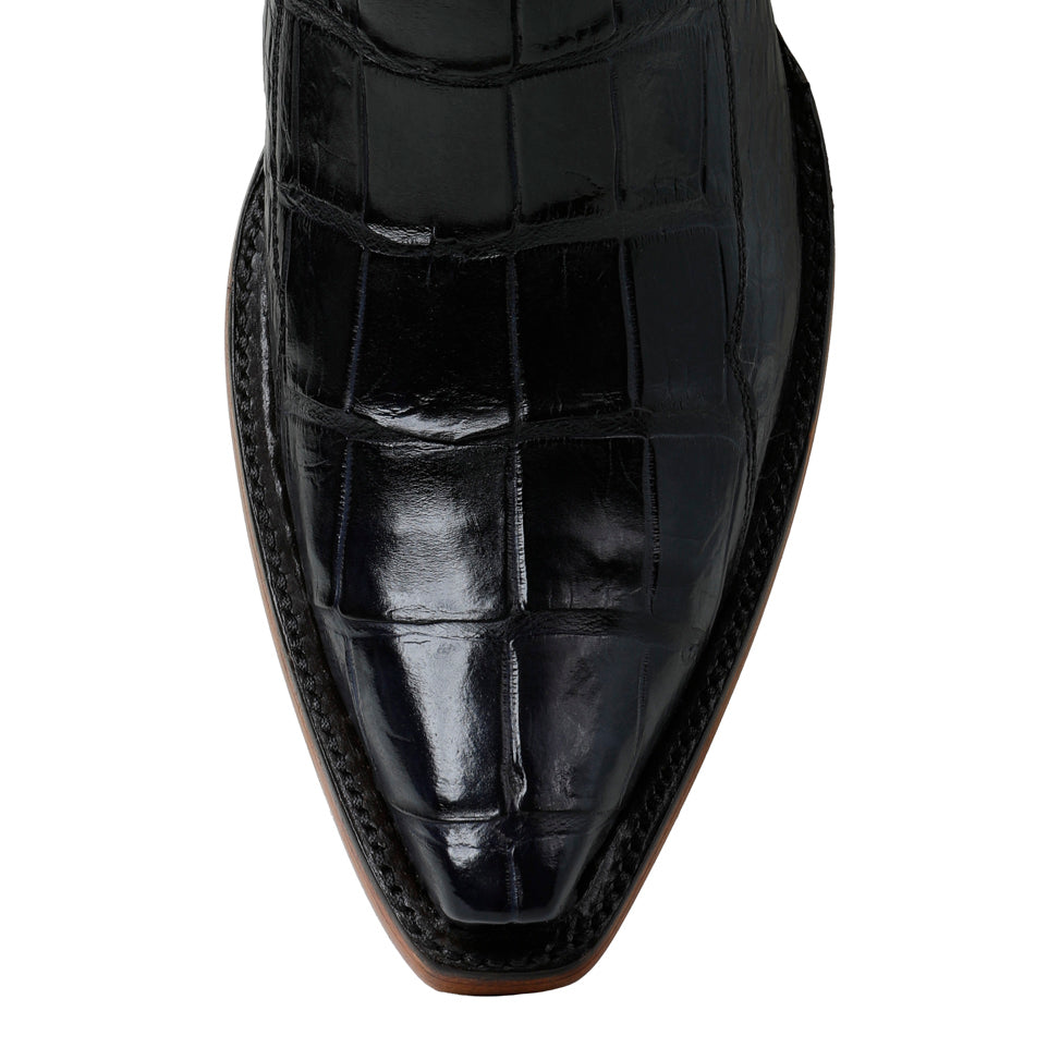 Fancy Crocodile with Nubuck 14" - Navy