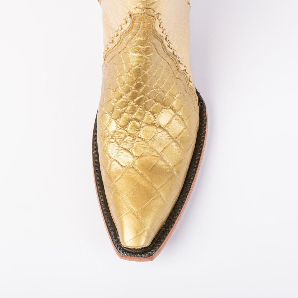 American Alligator Ankle Zipper- Gold - Back at the Ranch
