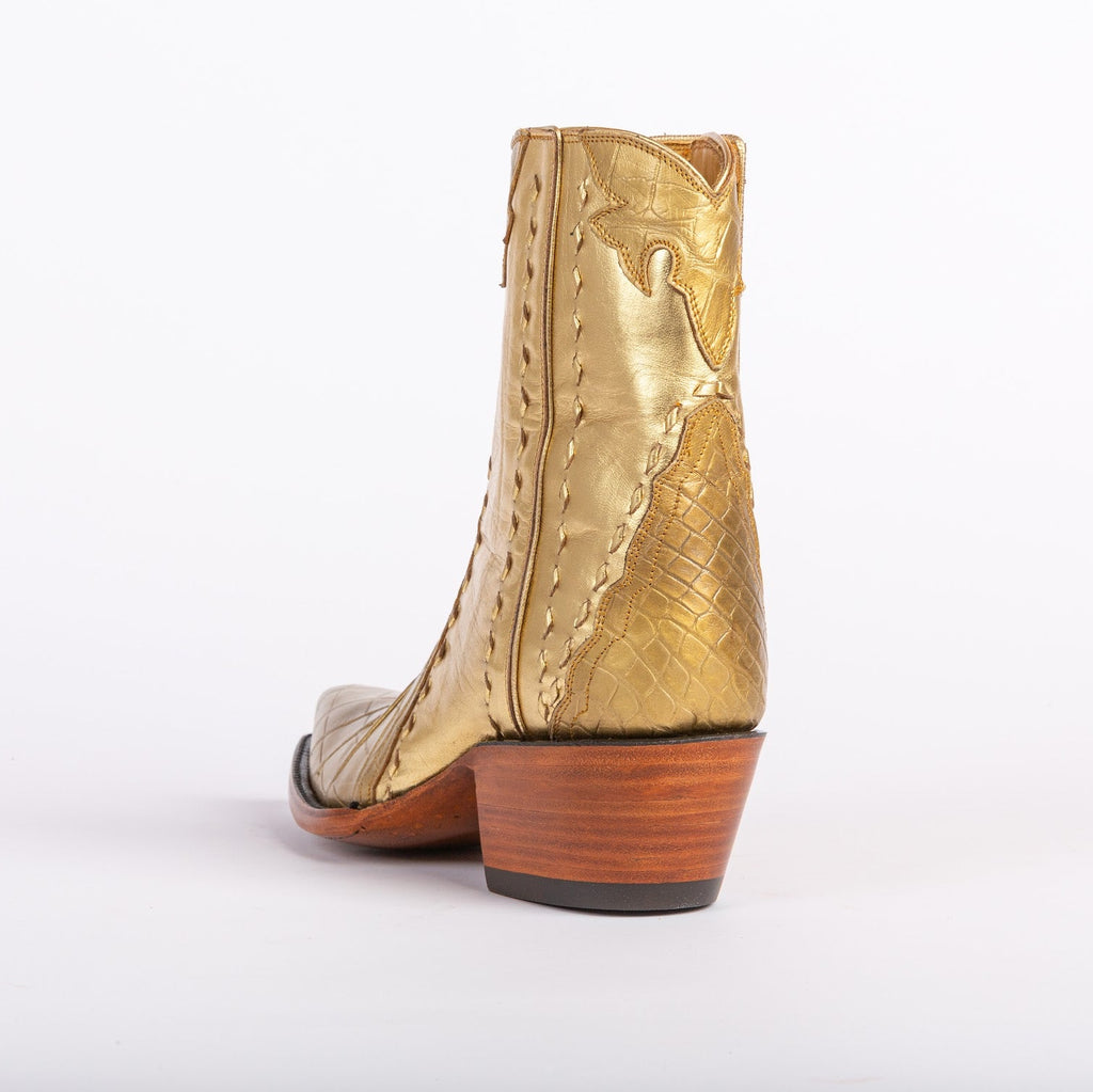 American Alligator Ankle Zipper- Gold - Back at the Ranch
