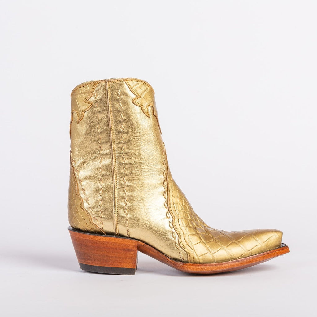 American Alligator Ankle Zipper- Gold - Back at the Ranch
