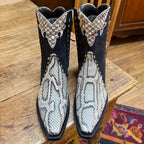 Python Ankle Zipper Boot - Charcoal/Cream - Back at the Ranch