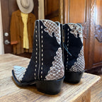 Python Ankle Zipper Boot - Charcoal/Cream - Back at the Ranch