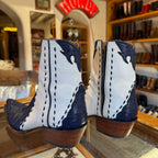 Ostrich Ankle Zipper - Iris/White - Back at the Ranch