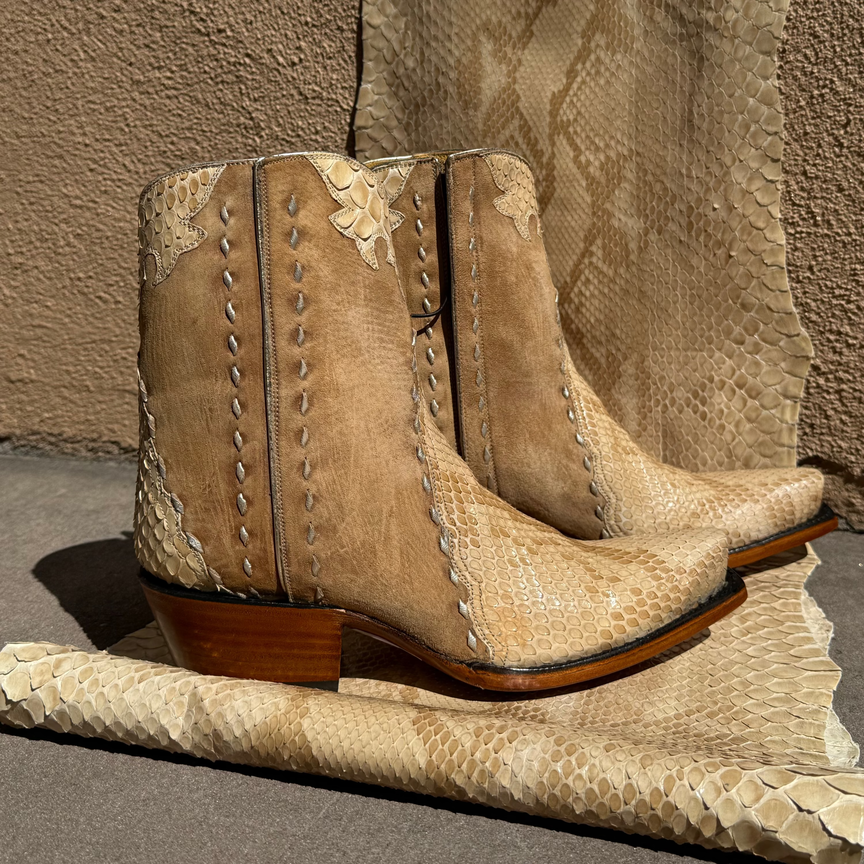 Python Ankle Zipper - Sand/Champagne