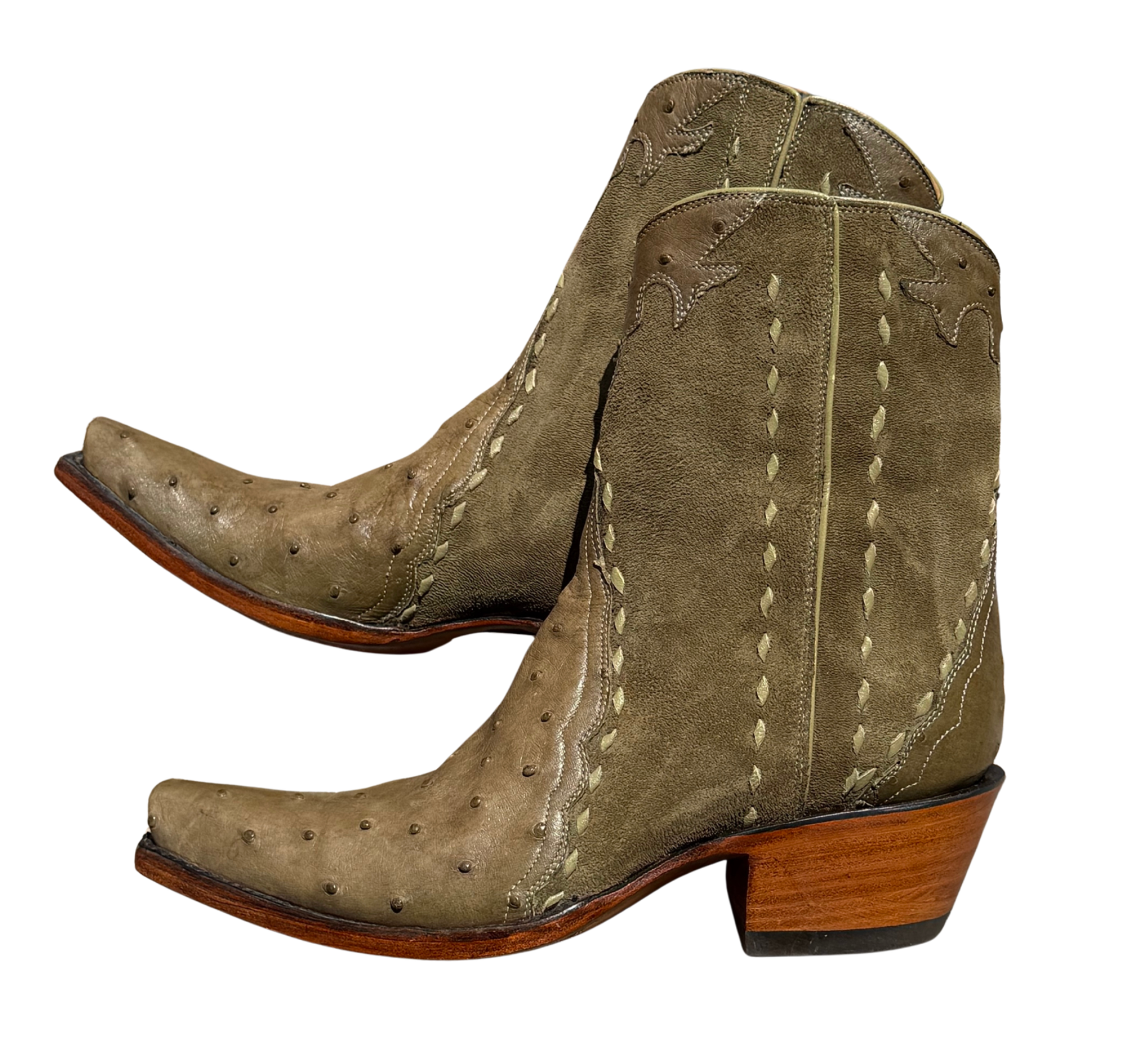 Ostrich Ankle Zipper - Olive