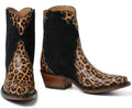 Hair-On Ankle Zipper - Leopard Print