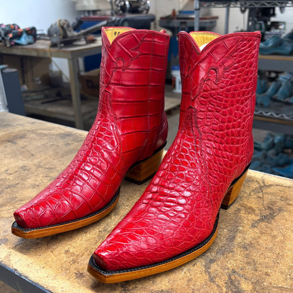 Full Crocodile Ankle Zipper - Red - Back at the Ranch