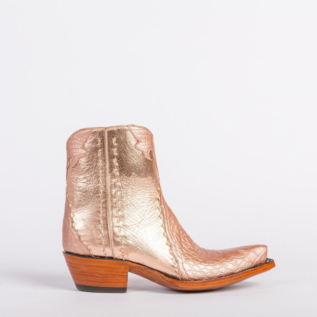 American Alligator Ankle Zipper - Rose Gold - Back at the Ranch