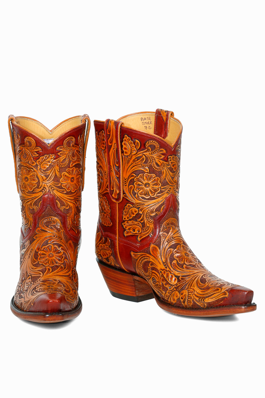 Tooled Shorty 8" - Brown