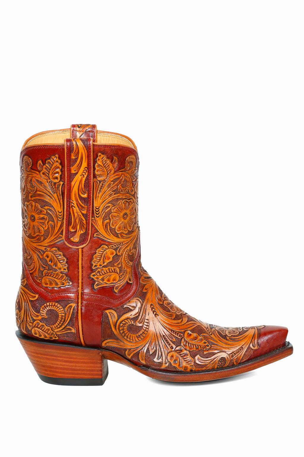 Tooled Shorty 8" - Brown