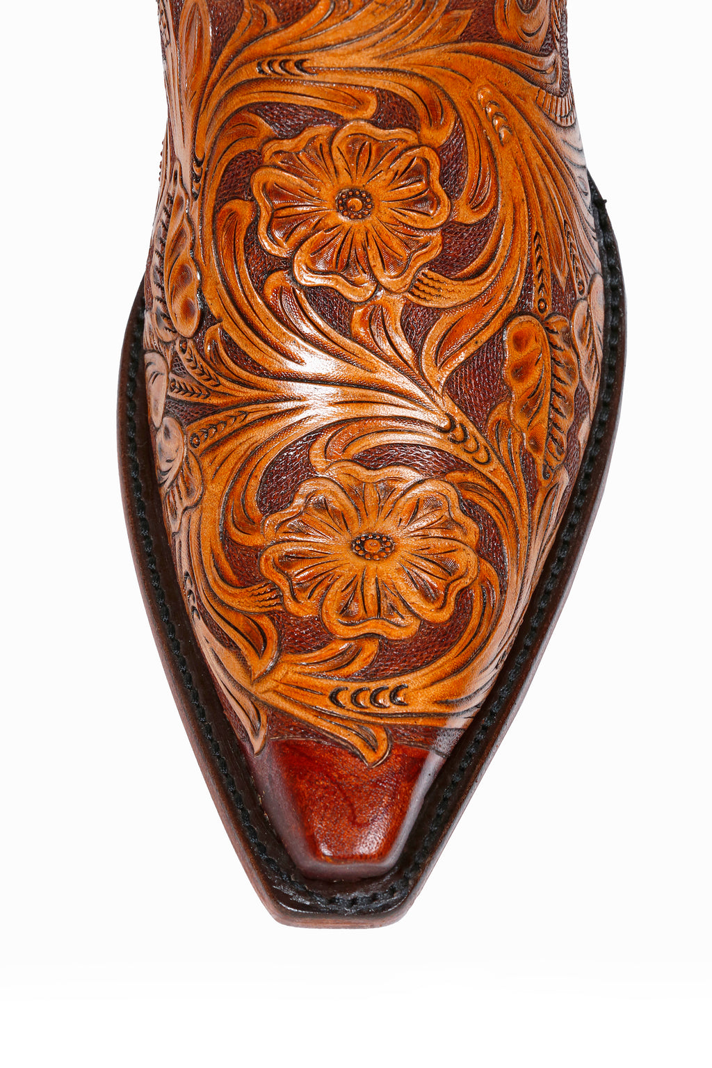 Tooled Shorty 8" - Brown