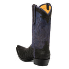 Crocodile Sueded with Nubuck 12" Black/Navy - Back at the Ranch