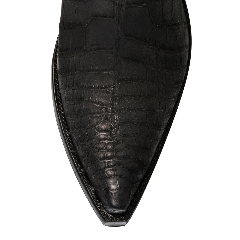 Crocodile Sueded with Nubuck 12" Black/Navy - Back at the Ranch