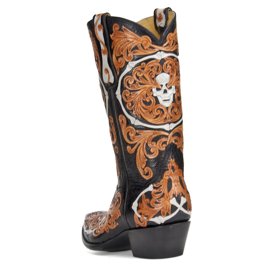 Mens skull cowboy boots hot sale