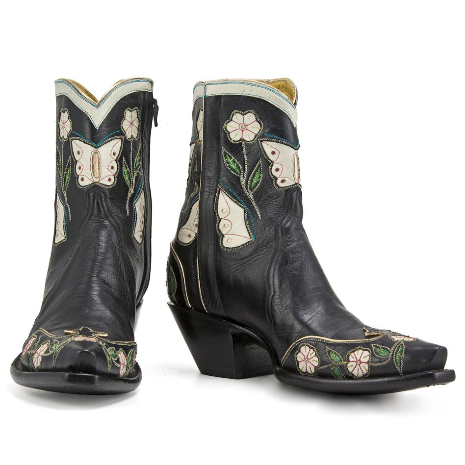 Black Butterfly Ankle Zipper - Back at the Ranch