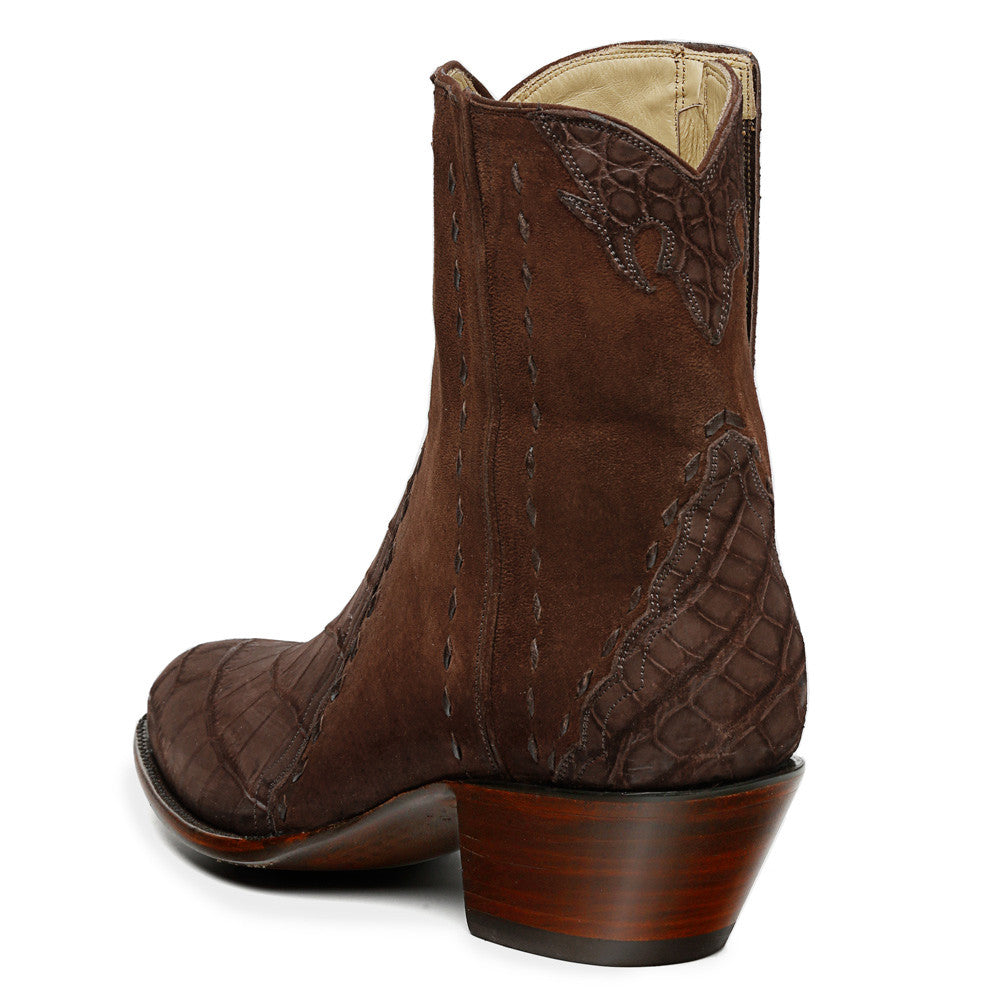 Crocodile Sueded Ankle Zipper Round Toe - Back at the Ranch