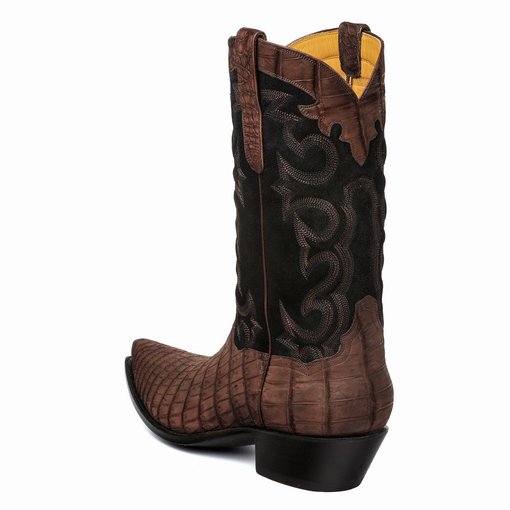 Crocodile Sueded with Nubuck 12" Brown - Back at the Ranch