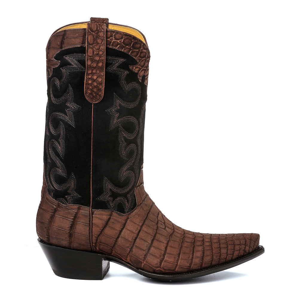 Crocodile Sueded with Nubuck 12" Brown - Back at the Ranch