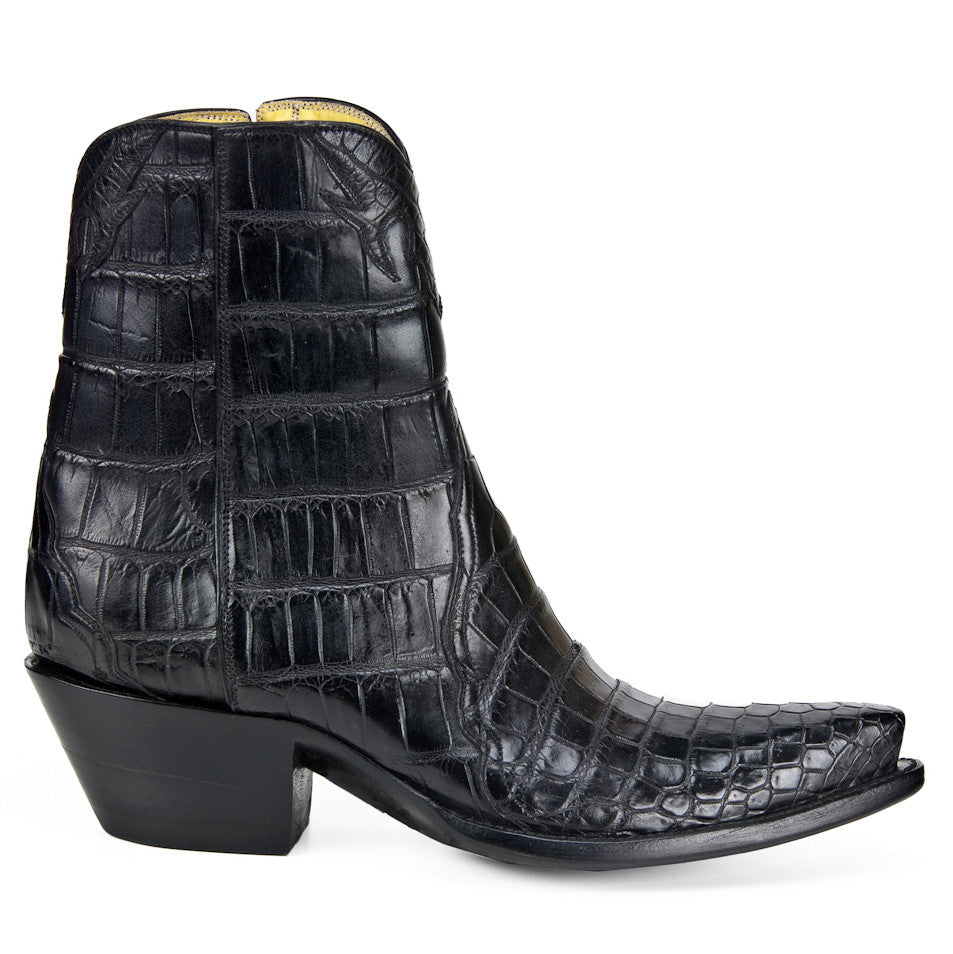 Full Crocodile Ankle Zipper - Black - Back at the Ranch