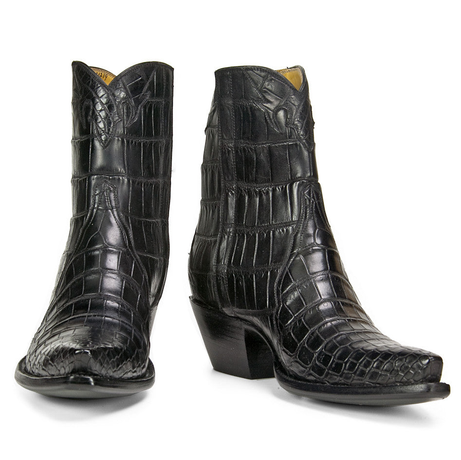 Full Crocodile Ankle Zipper - Black - Back at the Ranch