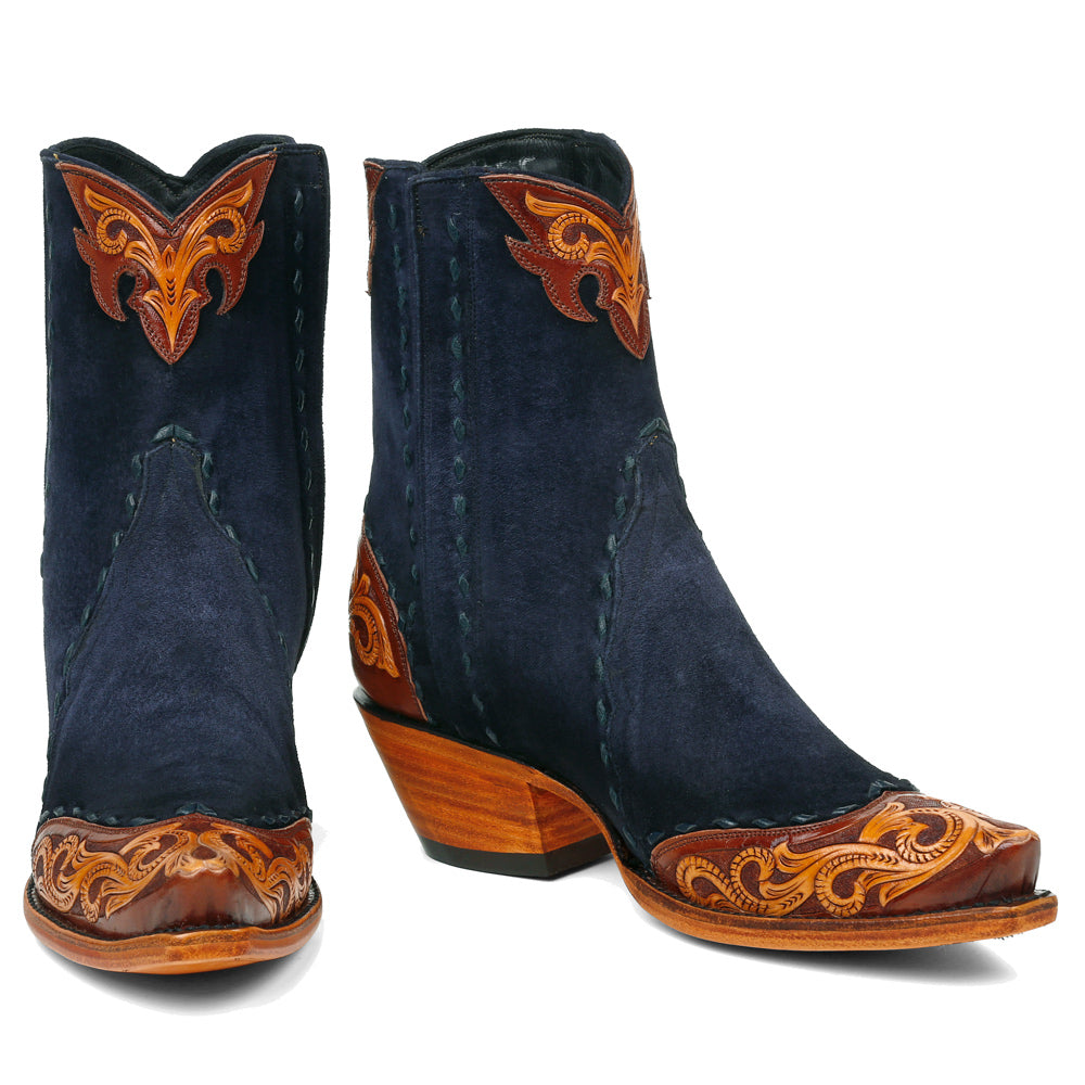 Saddle Ankle Zipper - Navy - Back at the Ranch