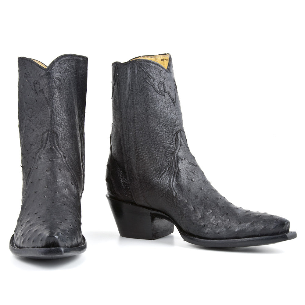 Ostrich Ankle Zipper - Black - Back at the Ranch