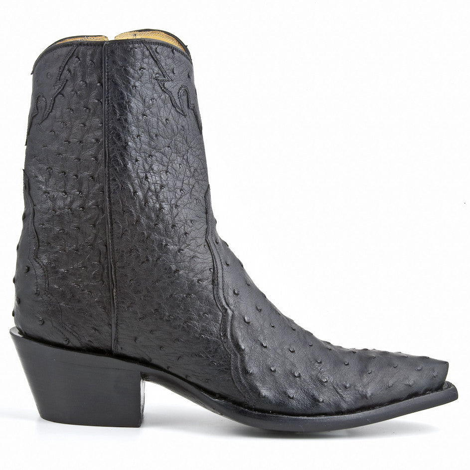 Ostrich Ankle Zipper - Black - Back at the Ranch